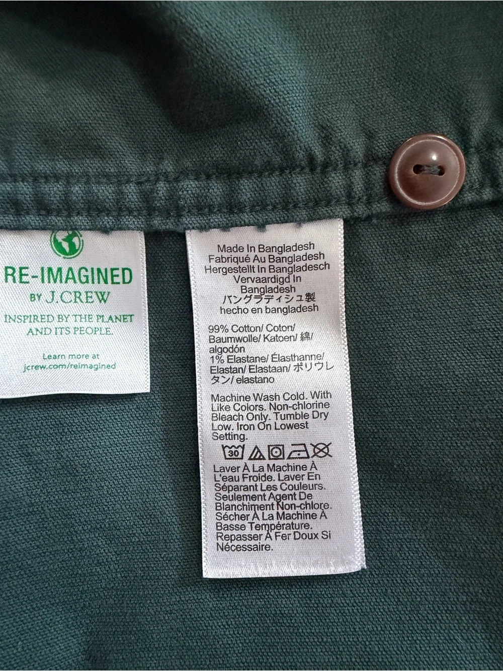 J. Crew Corduroy Work Shirt Spruce Green